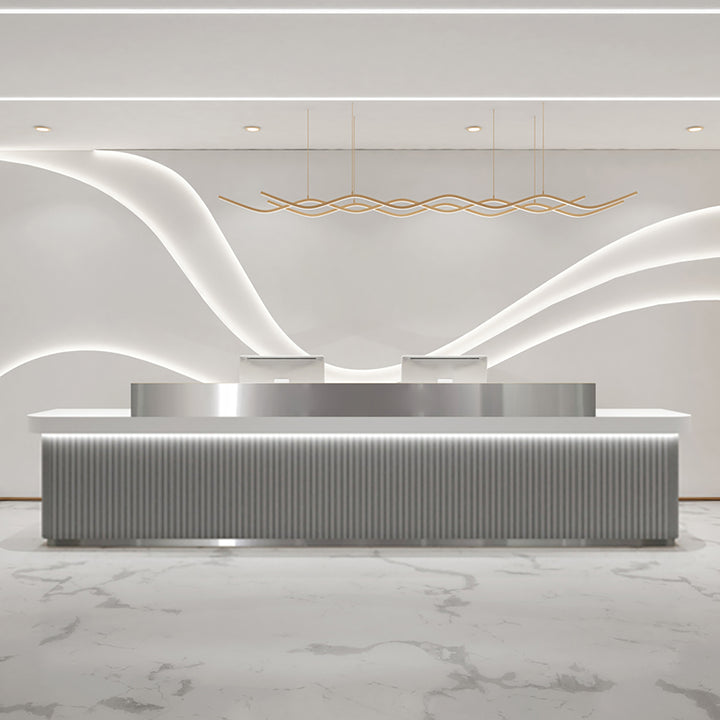 Reception Desk Company Front Desk Beauty Salon Bar Hospital Information Desk Training Centre Cashier Minimalist Lacquered Grille