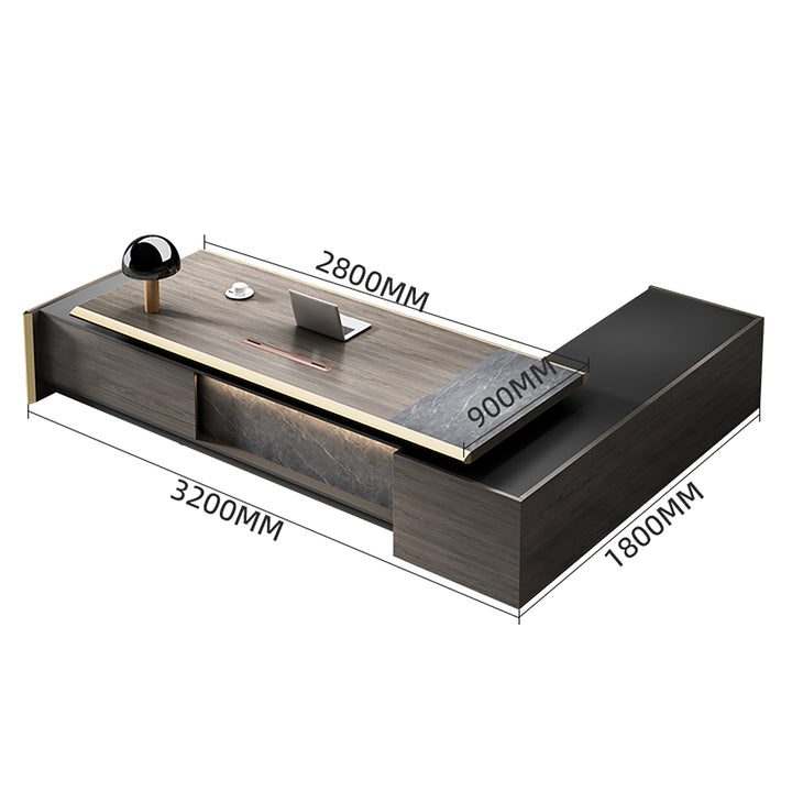 2.8m L-shaped executive desk