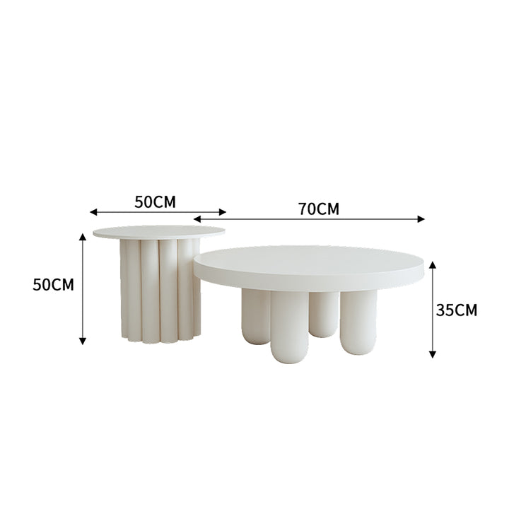 Curved Cream-Style Sofa Set – Soft Fabric Lounge with Coffee Table for Office, Boutique & Salon