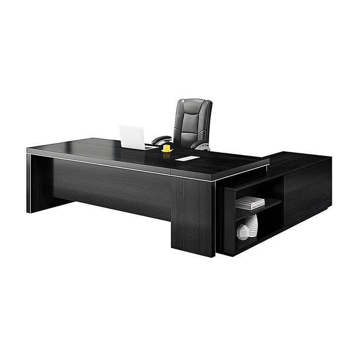 Modern Executive Office Desk · L-Shaped Design with Storage and Chair Options