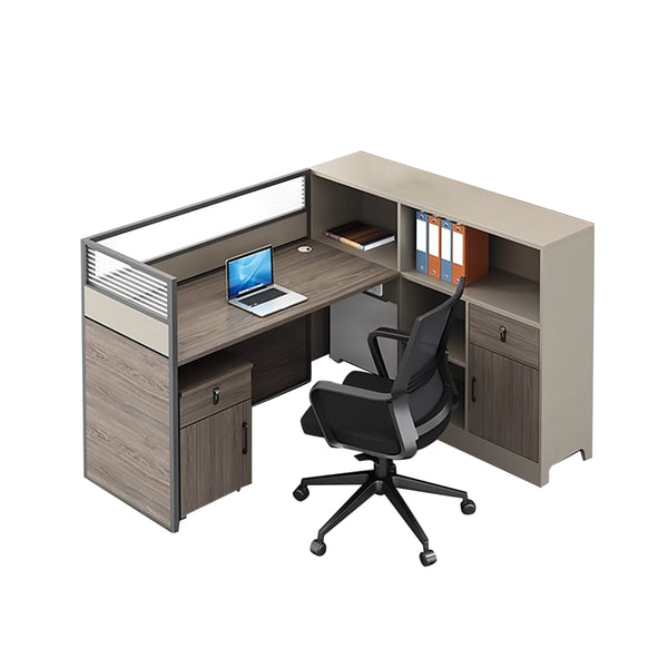 Modular Office Workstation Desk & Chair Set – Partition Staff Desks for 1/3/4/6 Users with Cabinets
